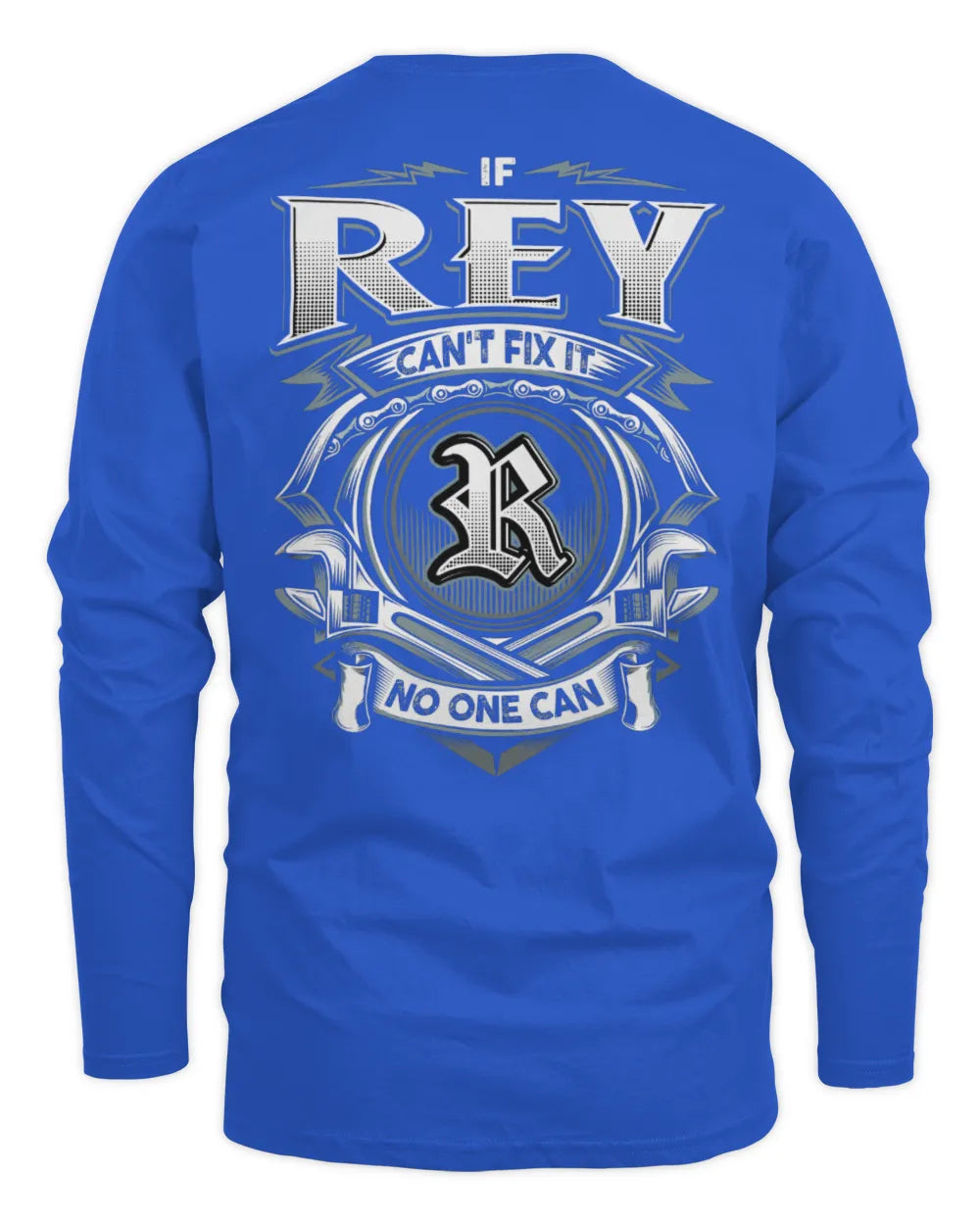 REY AP81-K4-626 - Personalized Ahmed Quote Apparel “If Ahmed Can't Fix It, No One Can” - Men's Long Sleeved T-Shirt - Royal