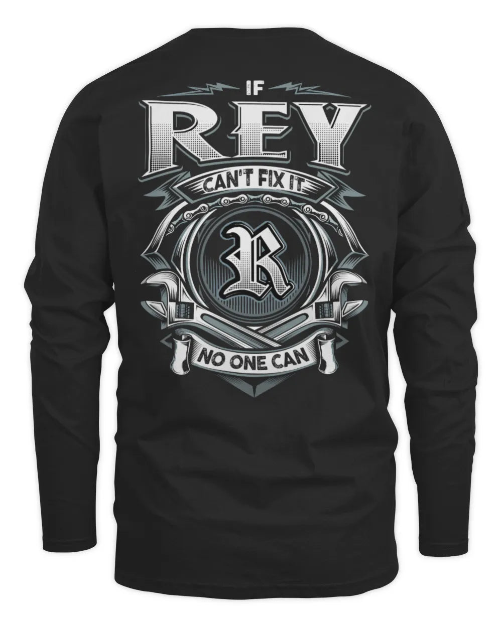 REY AP81-K4-626 - Personalized Ahmed Quote Apparel “If Ahmed Can't Fix It, No One Can” - Men's Long Sleeved T-Shirt - Black
