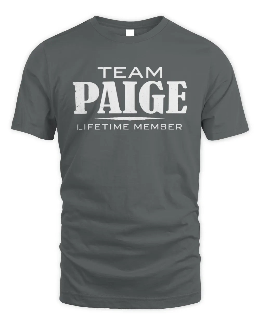 PAIGE BL62-K4-128 - Personalized “Team NAME Lifetime Member” - Unisex Standard T-Shirt - Charcoal