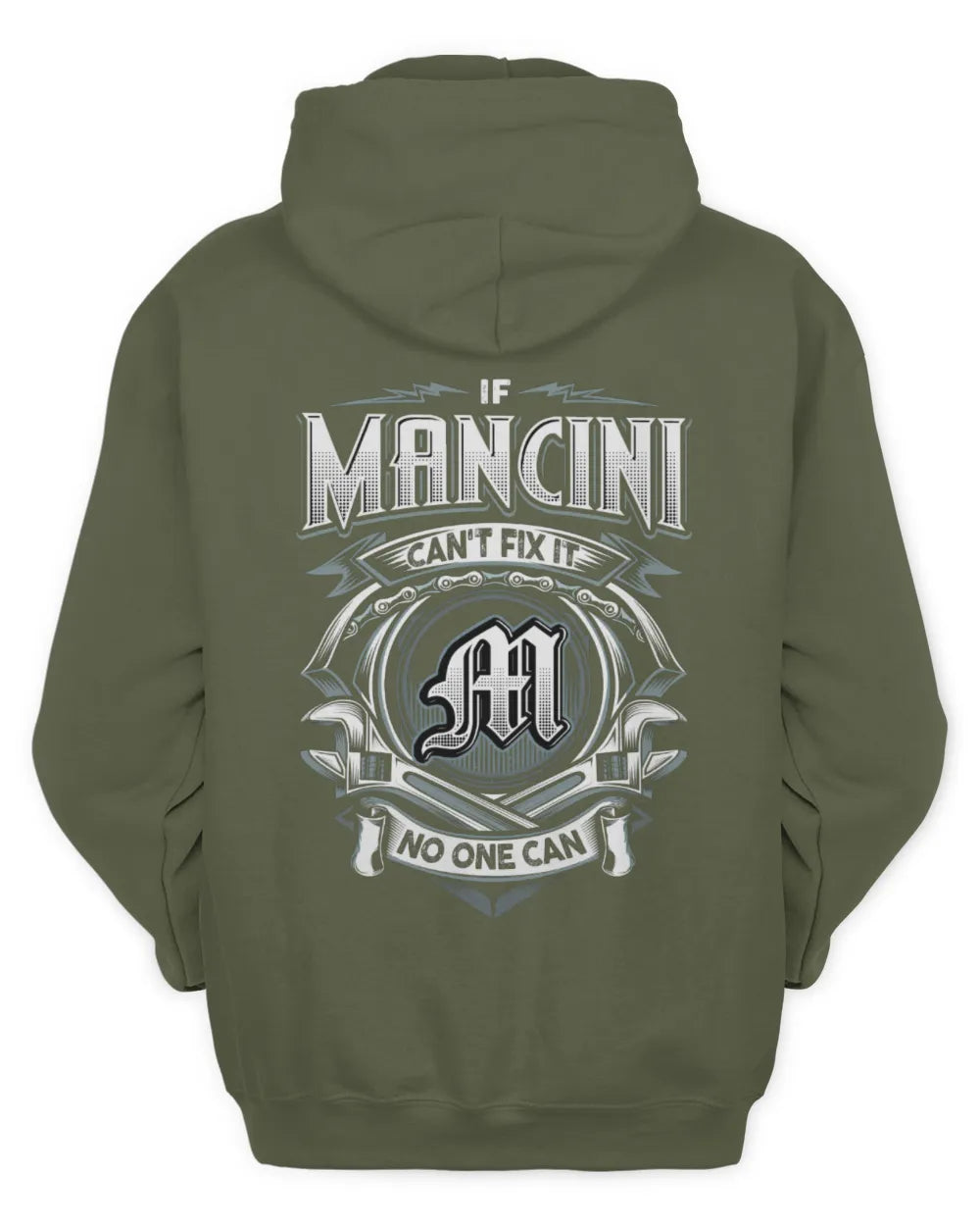 MANCINI AP81-K4-626 - Personalized Ahmed Quote Apparel “If Ahmed Can't Fix It, No One Can” - Unisex Hoodie - Military Green