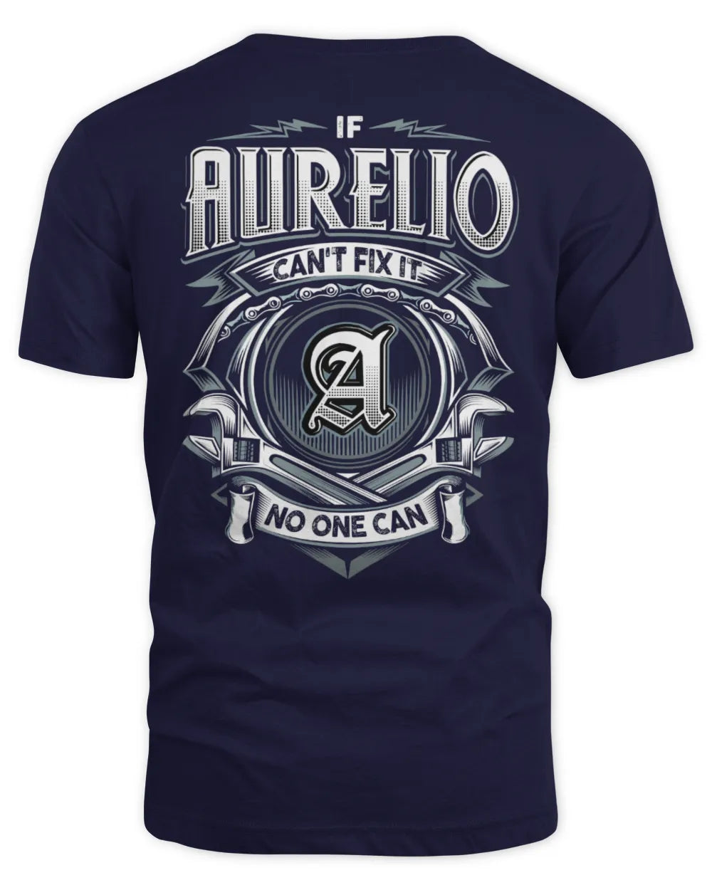 AURELIO AP81-K4-626 - Personalized Ahmed Quote Apparel “If Ahmed Can't Fix It, No One Can” - Unisex Standard T-Shirt - Navy