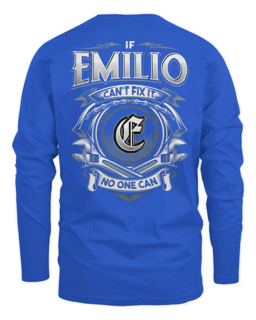 EMILIO AP81-K4-626 - Personalized Ahmed Quote Apparel “If Ahmed Can't Fix It, No One Can” - Men's Long Sleeved T-Shirt - Royal