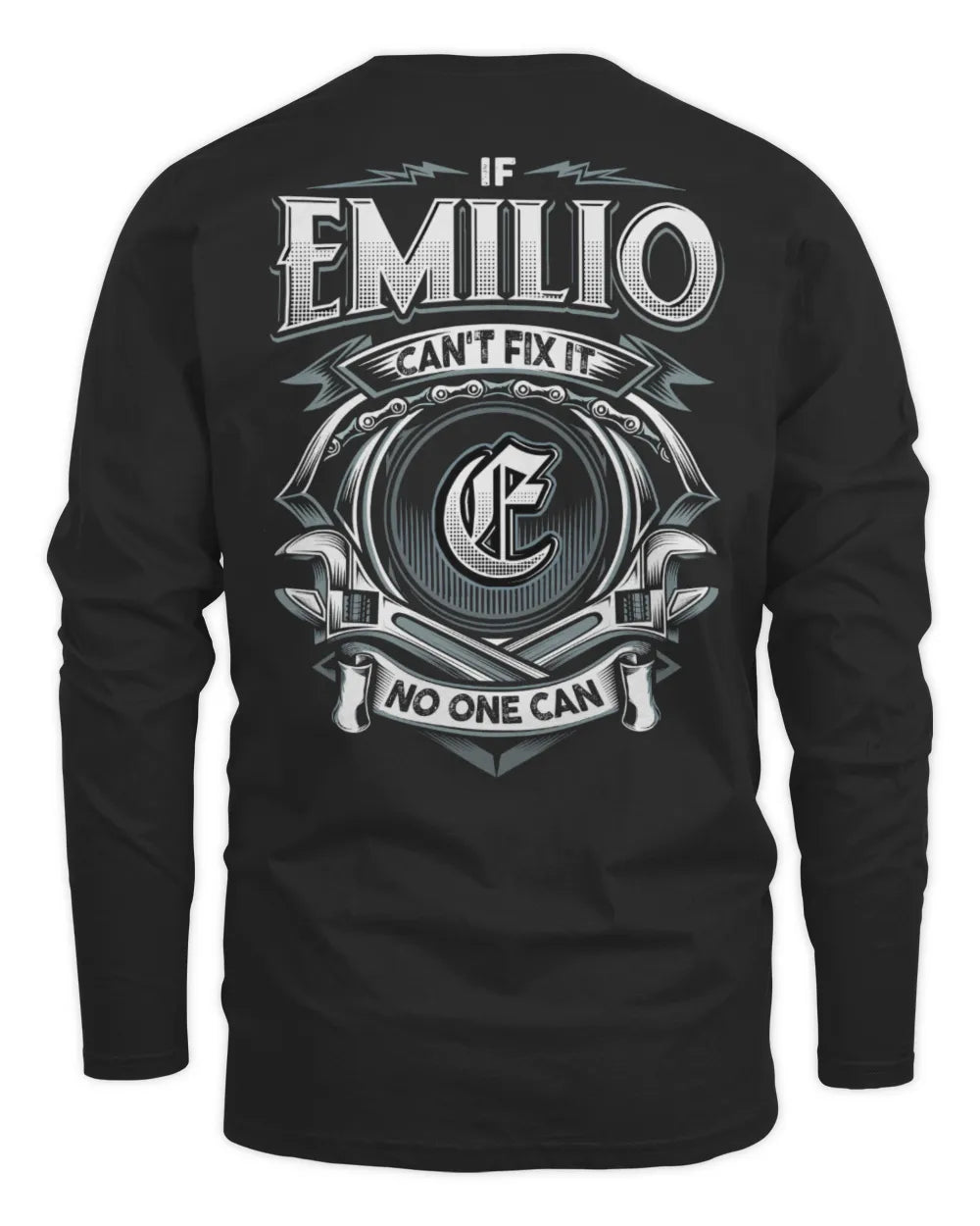EMILIO AP81-K4-626 - Personalized Ahmed Quote Apparel “If Ahmed Can't Fix It, No One Can” - Men's Long Sleeved T-Shirt - Black