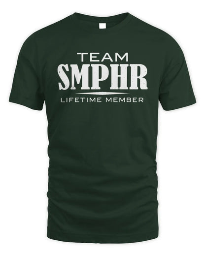 SMPHR BL62-K4-128 - Personalized “Team NAME Lifetime Member” - Unisex Standard T-Shirt - Forest Green
