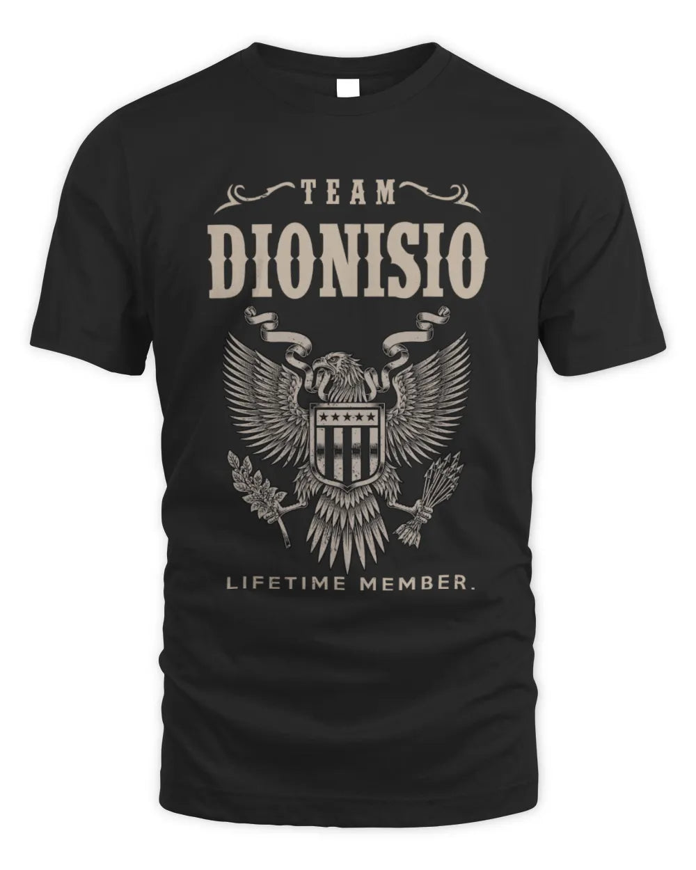 DIONISIO TP06-K82 – Personalized Classic Style Apparel “Team NAME Lifetime Member” - Unisex Standard T-Shirt - Black