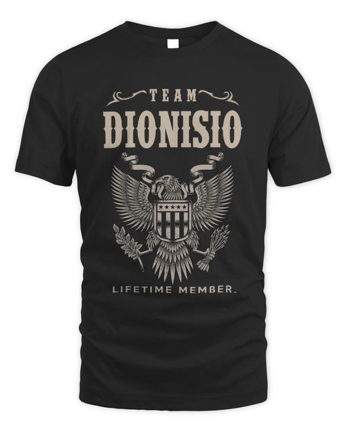 DIONISIO TP06-K82 – Personalized Classic Style Apparel “Team NAME Lifetime Member” - Unisex Standard T-Shirt - Black