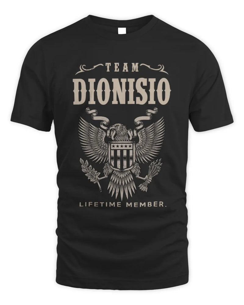 DIONISIO TP06-K82 – Personalized Classic Style Apparel “Team NAME Lifetime Member” - Unisex Standard T-Shirt - Black