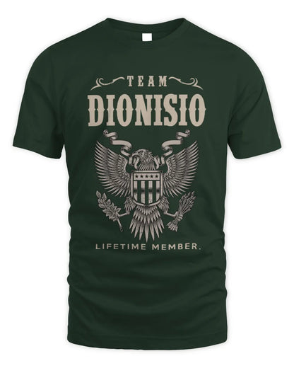 DIONISIO TP06-K82 – Personalized Classic Style Apparel “Team NAME Lifetime Member” - Unisex Standard T-Shirt - Forest Green
