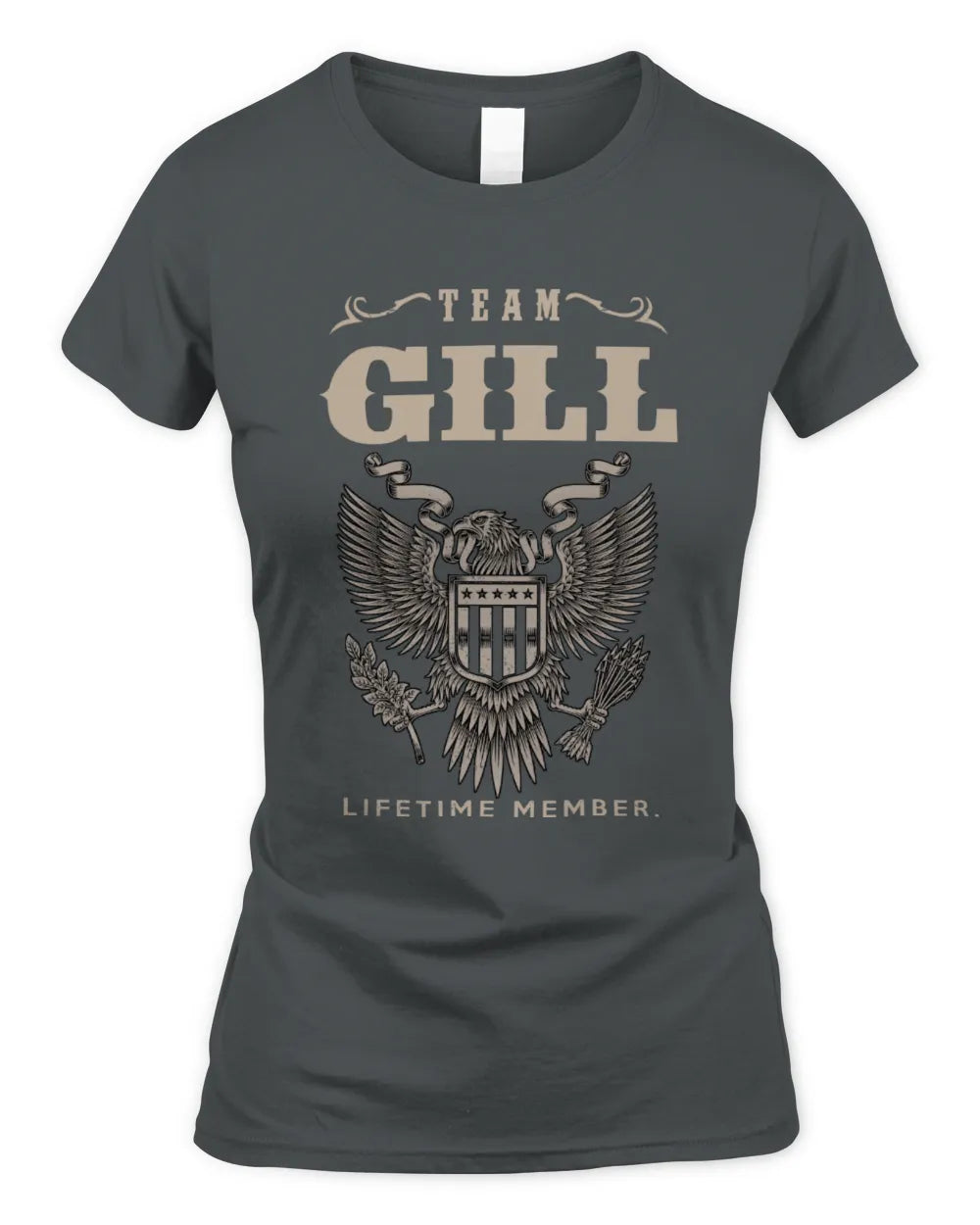 GILL TP06-K82 – Personalized Classic Style Apparel “Team NAME Lifetime Member” - Women's Standard T-Shirt - Charcoal