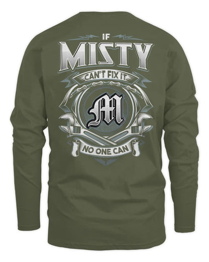 MISTY AP81-K4-626 - Personalized Ahmed Quote Apparel “If Ahmed Can't Fix It, No One Can” - Men's Long Sleeved T-Shirt - Military Green