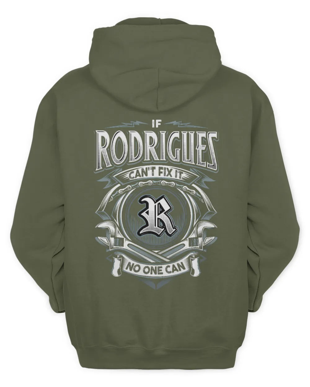 RODRIGUES AP81-K4-626 - Personalized Ahmed Quote Apparel “If Ahmed Can't Fix It, No One Can” - Unisex Hoodie - Military Green