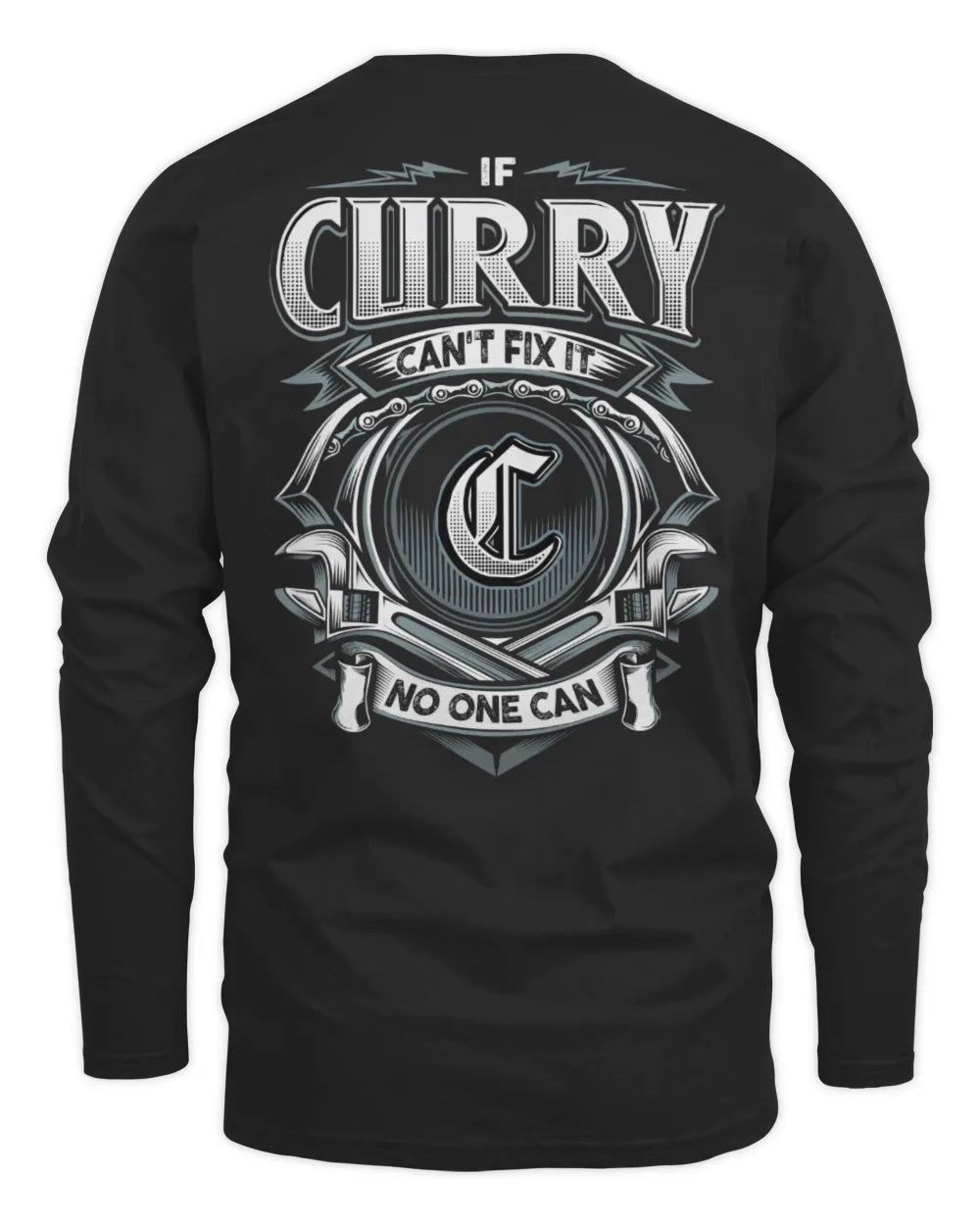 CURRY AP81-K4-626 - Personalized Ahmed Quote Apparel “If Ahmed Can't Fix It, No One Can” - Men's Long Sleeved T-Shirt - Black