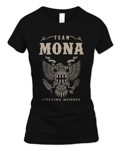 MONA TP06-K82 – Personalized Classic Style Apparel “Team NAME Lifetime Member” - Women's Standard T-Shirt - Black