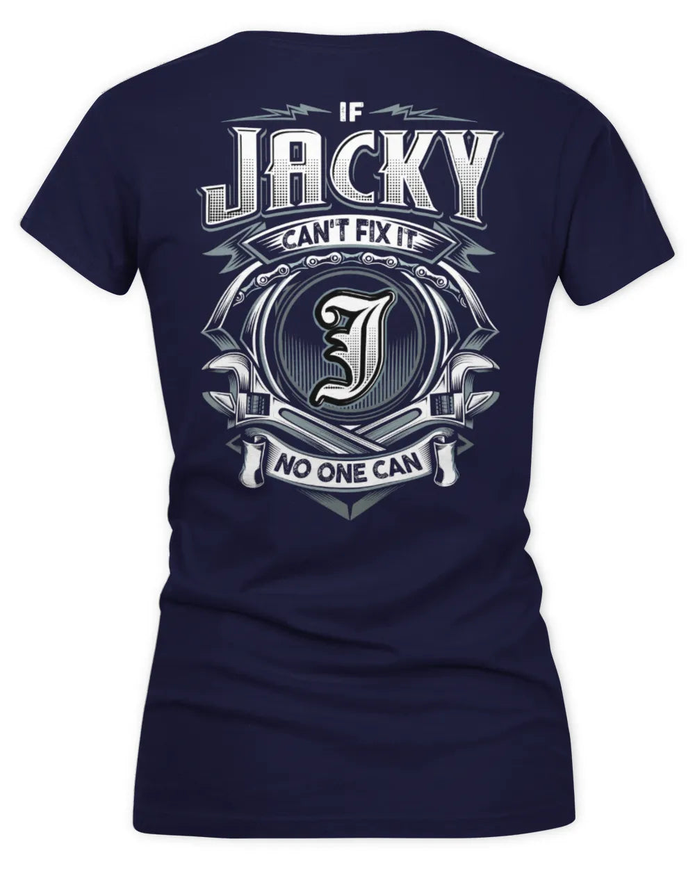 JACKY AP81-K4-626 - Personalized Ahmed Quote Apparel “If Ahmed Can't Fix It, No One Can” - Women's V-Neck T-Shirt - Navy