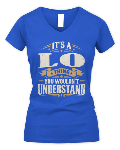 LO P08 TH51 - Personalized “It’s a/an [NAME] Thing – You Wouldn’t Understand” Shirt - Women's V-Neck T-Shirt - Royal