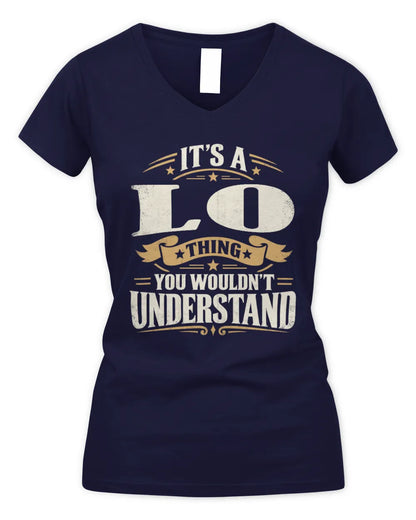 LO P08 TH51 - Personalized “It’s a/an [NAME] Thing – You Wouldn’t Understand” Shirt - Women's V-Neck T-Shirt - Navy