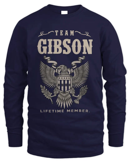 GIBSON TP06-K82 – Personalized Classic Style Apparel “Team NAME Lifetime Member” - Men's Long Sleeved T-Shirt - Navy