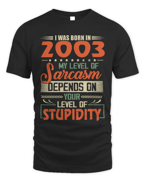 2003 HH89-K2 – Vintage Born to Be Sarcastic T-Shirt - Unisex Standard T-Shirt - Black