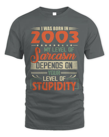 2003 HH89-K2 – Vintage Born to Be Sarcastic T-Shirt - Unisex Standard T-Shirt - Charcoal