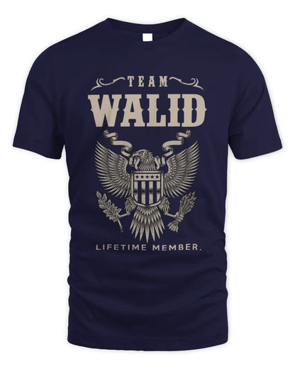 WALID TP06-K82 – Personalized Classic Style Apparel “Team NAME Lifetime Member” - Unisex Standard T-Shirt - Navy
