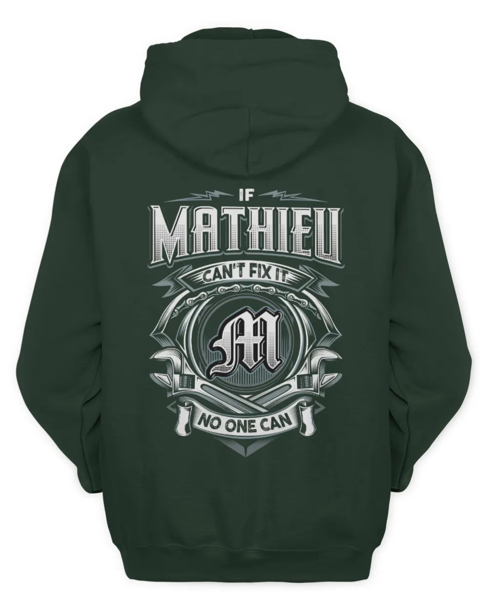 MATHIEU AP81-K4-626 - Personalized Ahmed Quote Apparel “If Ahmed Can't Fix It, No One Can” - Unisex Hoodie - Forest Green
