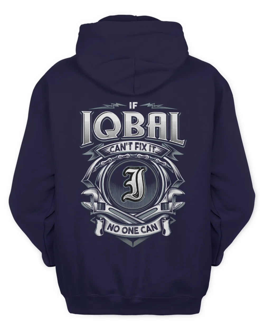 IQBAL AP81-K4-626 - Personalized Ahmed Quote Apparel “If Ahmed Can't Fix It, No One Can” - Unisex Hoodie - Navy