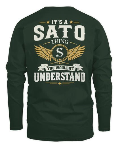 SATO KT06-M008 It’s a [NAME] Thing – You Wouldn’t Understand | Personalized Vintage T-Shirt - Men's Long Sleeved T-Shirt - Forest Green