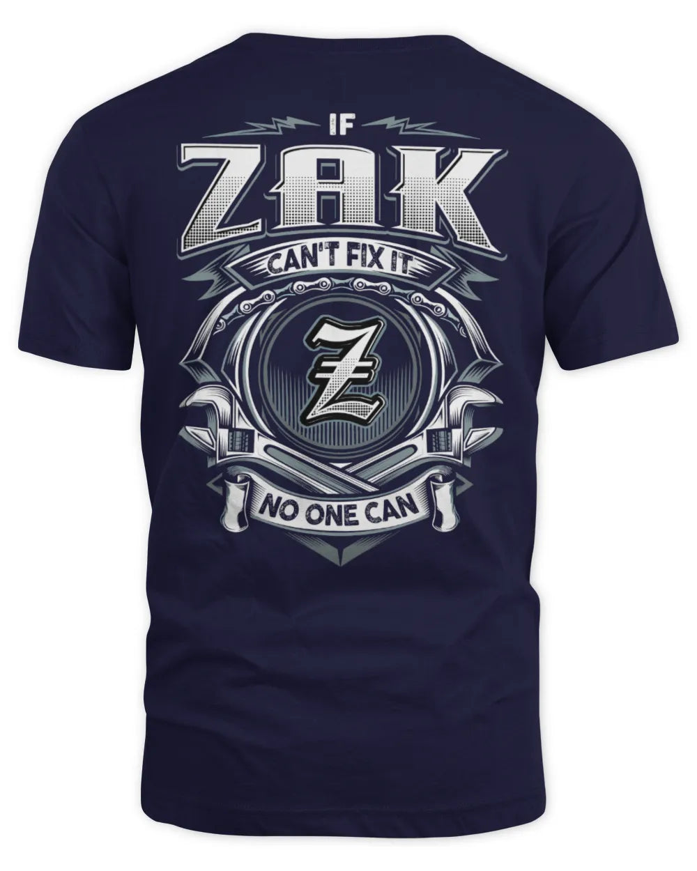 ZAK AP81-K4-626 - Personalized Ahmed Quote Apparel “If Ahmed Can't Fix It, No One Can” - Unisex Standard T-Shirt - Navy