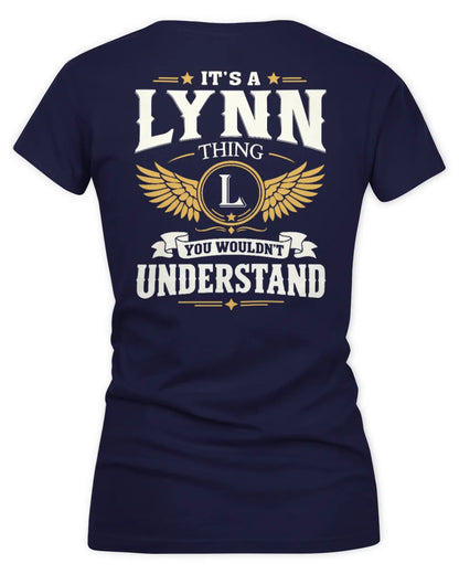 LYNN KT06-M008 It’s a [NAME] Thing – You Wouldn’t Understand | Personalized Vintage T-Shirt - Women's V-Neck T-Shirt - Navy