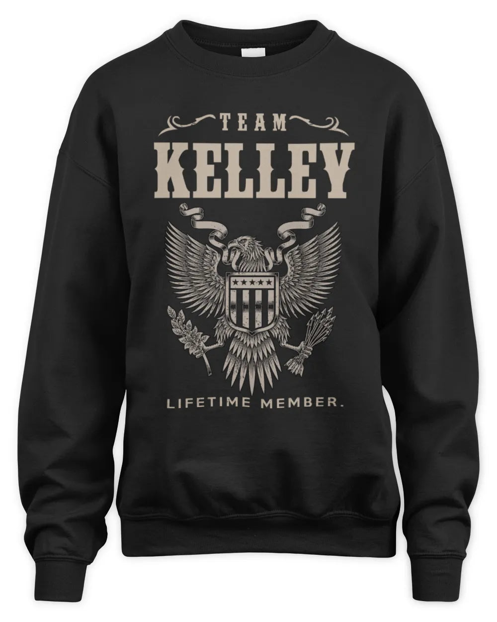 KELLEY TP06-K82 – Personalized Classic Style Apparel “Team NAME Lifetime Member” - Unisex Sweatshirt - Black