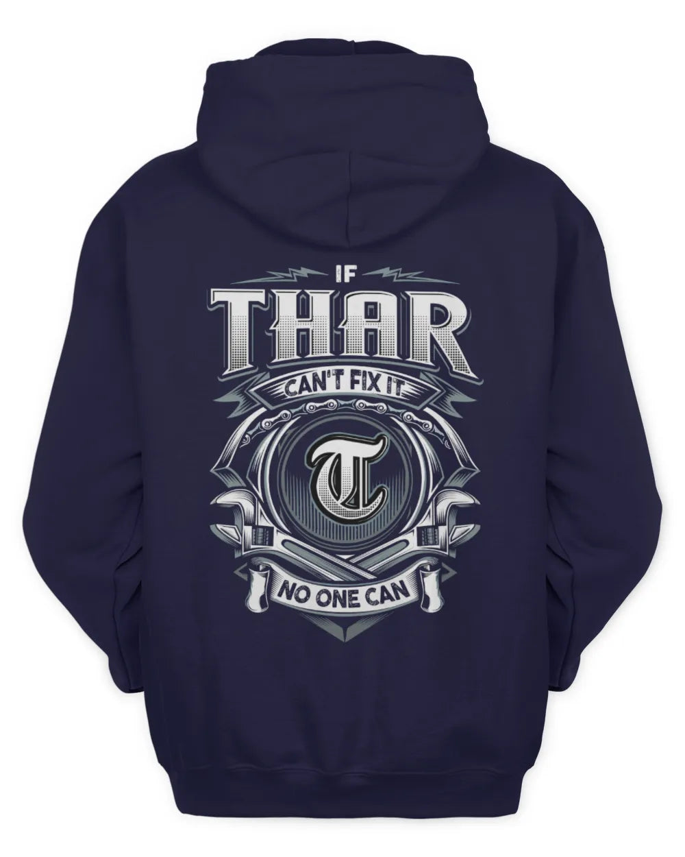 THAR AP81-K4-626 - Personalized Ahmed Quote Apparel “If Ahmed Can't Fix It, No One Can” - Unisex Hoodie - Navy