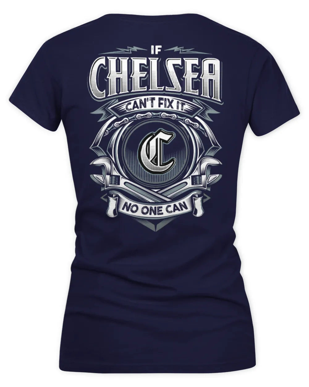 CHELSEA AP81-K4-626 - Personalized Ahmed Quote Apparel “If Ahmed Can't Fix It, No One Can” - Women's V-Neck T-Shirt - Navy