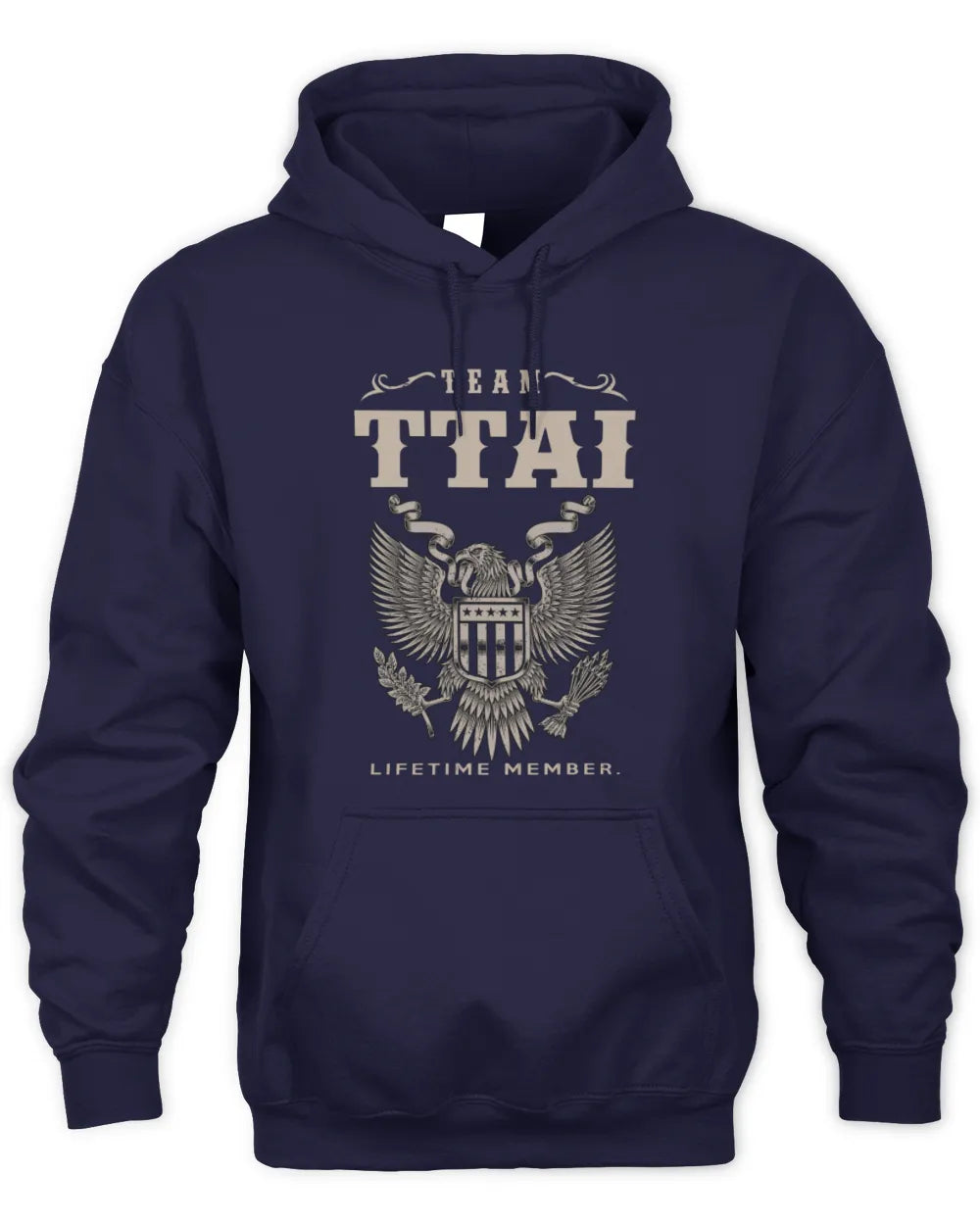 TTAI TP06-K82 – Personalized Classic Style Apparel “Team NAME Lifetime Member” - Unisex Hoodie - Navy