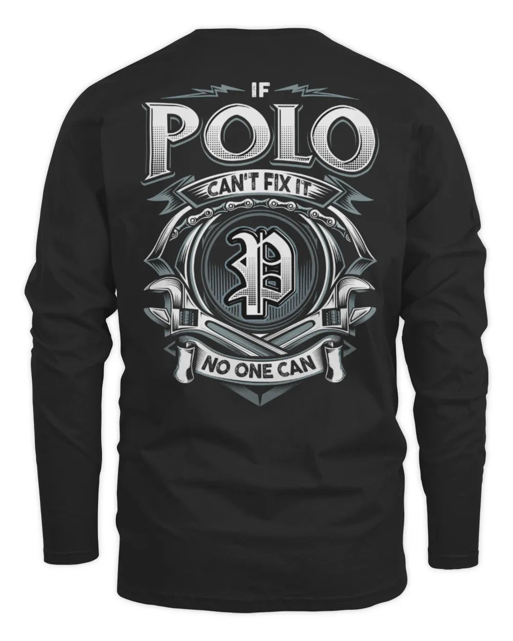 POLO AP81-K4-626 - Personalized Ahmed Quote Apparel “If Ahmed Can't Fix It, No One Can” - Men's Long Sleeved T-Shirt - Black