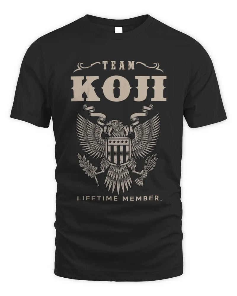 KOJI TP06-K82 – Personalized Classic Style Apparel “Team NAME Lifetime Member” - Unisex Standard T-Shirt - Black