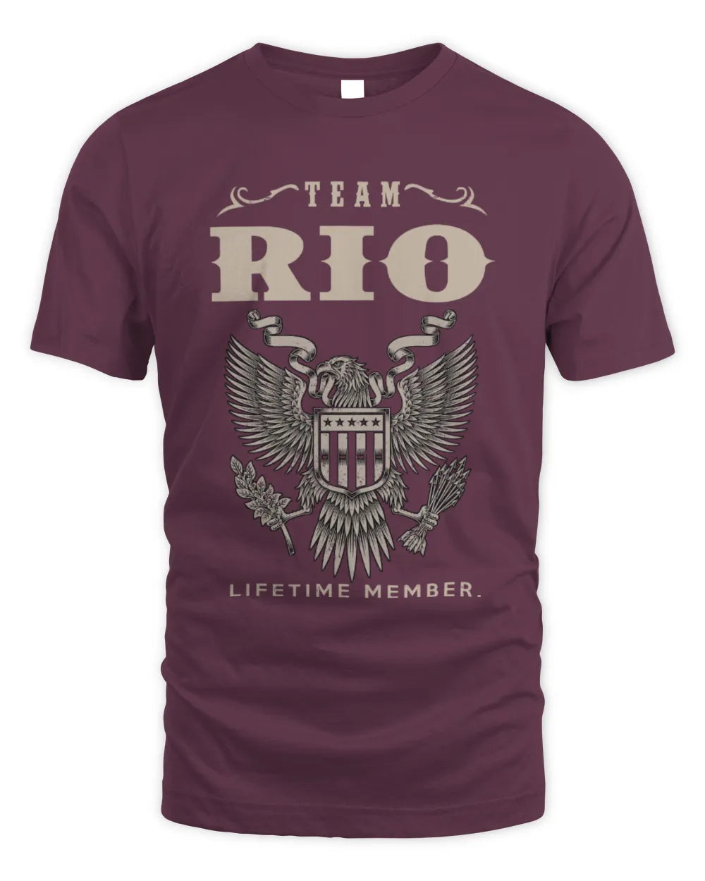 RIO TP06-K82 – Personalized Classic Style Apparel “Team NAME Lifetime Member” - Unisex Standard T-Shirt - Maroon
