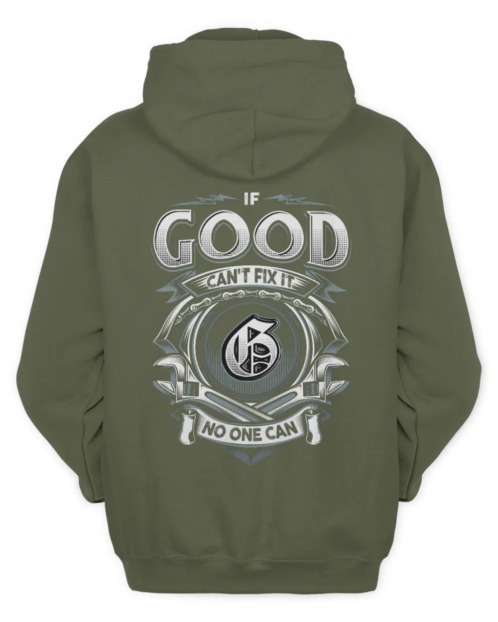 GOOD AP81-K4-626 - Personalized Ahmed Quote Apparel “If Ahmed Can't Fix It, No One Can” - Unisex Hoodie - Military Green