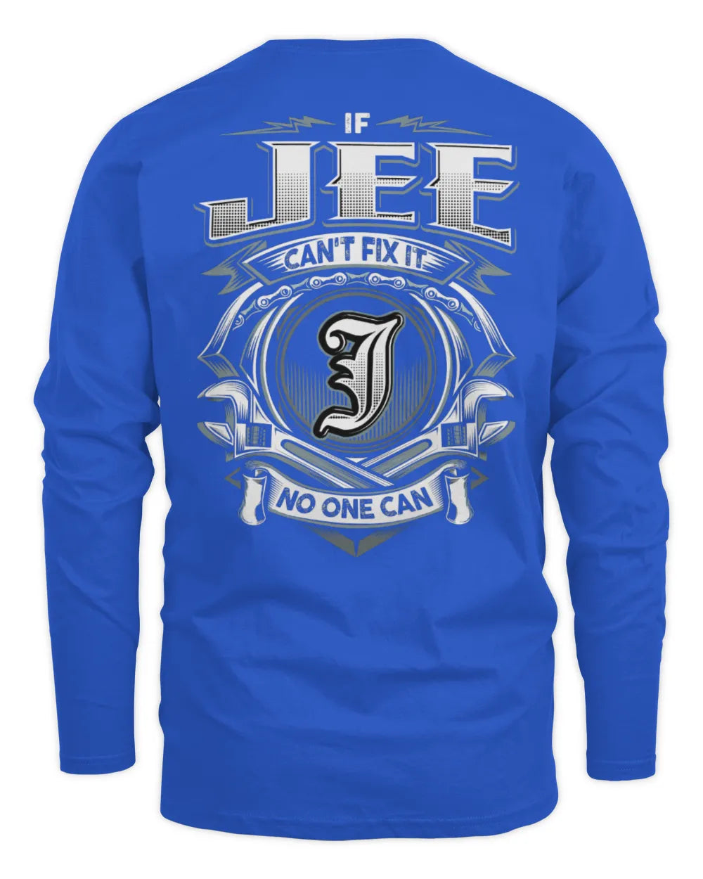 JEE AP81-K4-626 - Personalized Ahmed Quote Apparel “If Ahmed Can't Fix It, No One Can” - Men's Long Sleeved T-Shirt - Royal