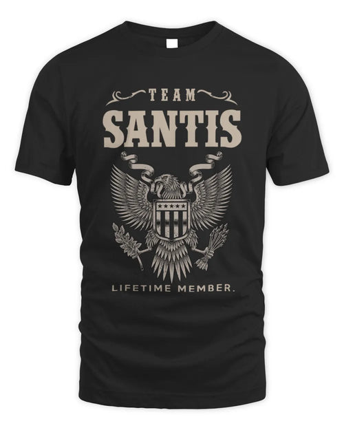 SANTIS TP06-K82 – Personalized Classic Style Apparel “Team NAME Lifetime Member” - Unisex Standard T-Shirt - Black