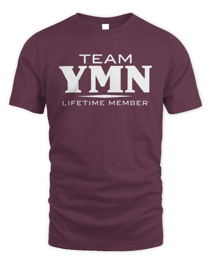 YMN BL62-K4-128 - Personalized “Team NAME Lifetime Member” - Unisex Standard T-Shirt - Maroon