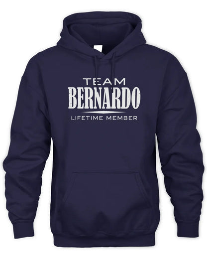 BERNARDO BL62-K4-128 - Personalized “Team NAME Lifetime Member” - Unisex Hoodie - Navy
