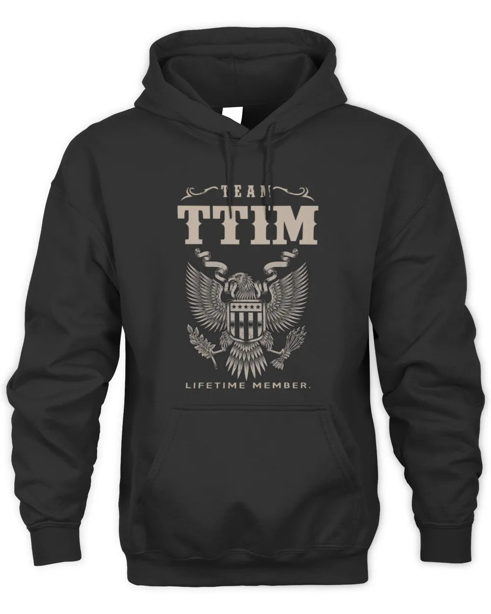 TTIM TP06-K82 – Personalized Classic Style Apparel “Team NAME Lifetime Member” - Unisex Hoodie - Black