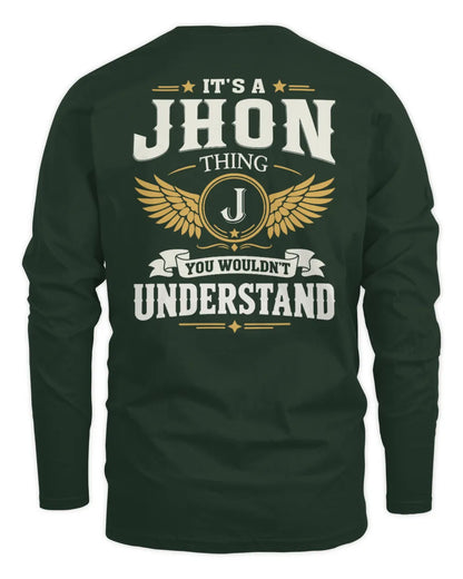JHON KT06-M008 It’s a [NAME] Thing – You Wouldn’t Understand | Personalized Vintage T-Shirt - Men's Long Sleeved T-Shirt - Forest Green