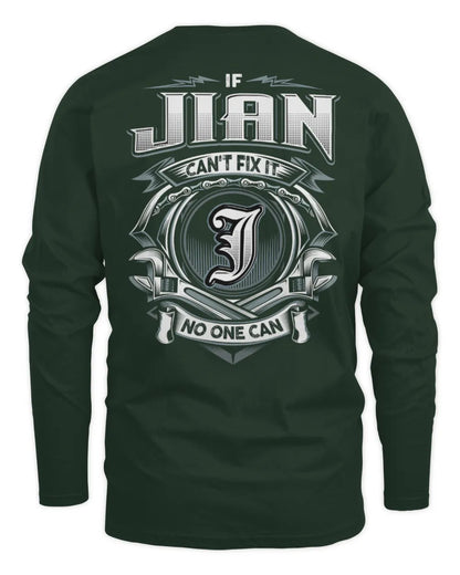 JIAN AP81-K4-626 - Personalized Ahmed Quote Apparel “If Ahmed Can't Fix It, No One Can” - Men's Long Sleeved T-Shirt - Forest Green
