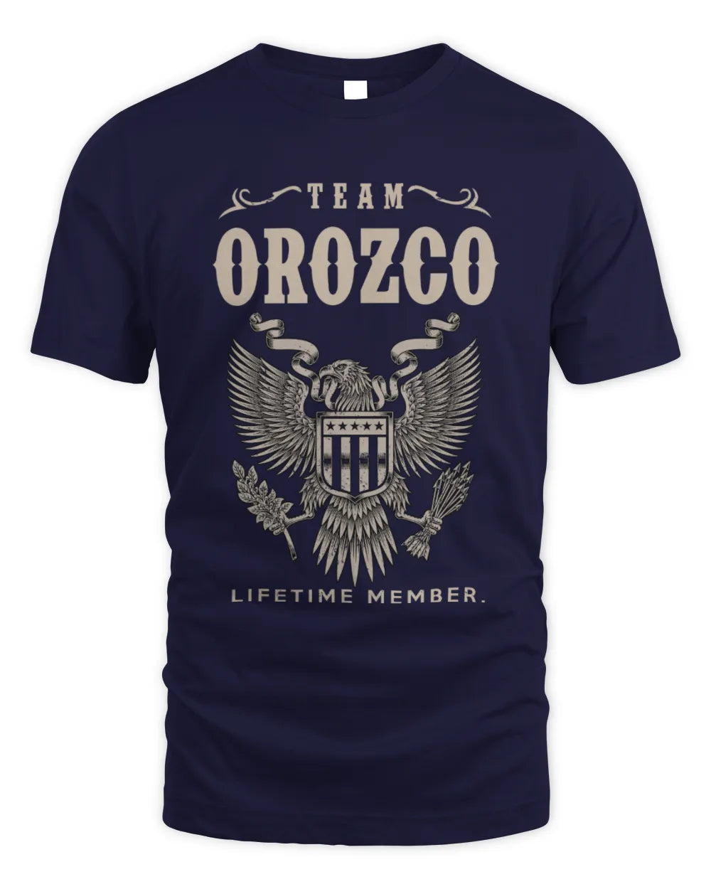 OROZCO TP06-K82 – Personalized Classic Style Apparel “Team NAME Lifetime Member” - Unisex Standard T-Shirt - Navy