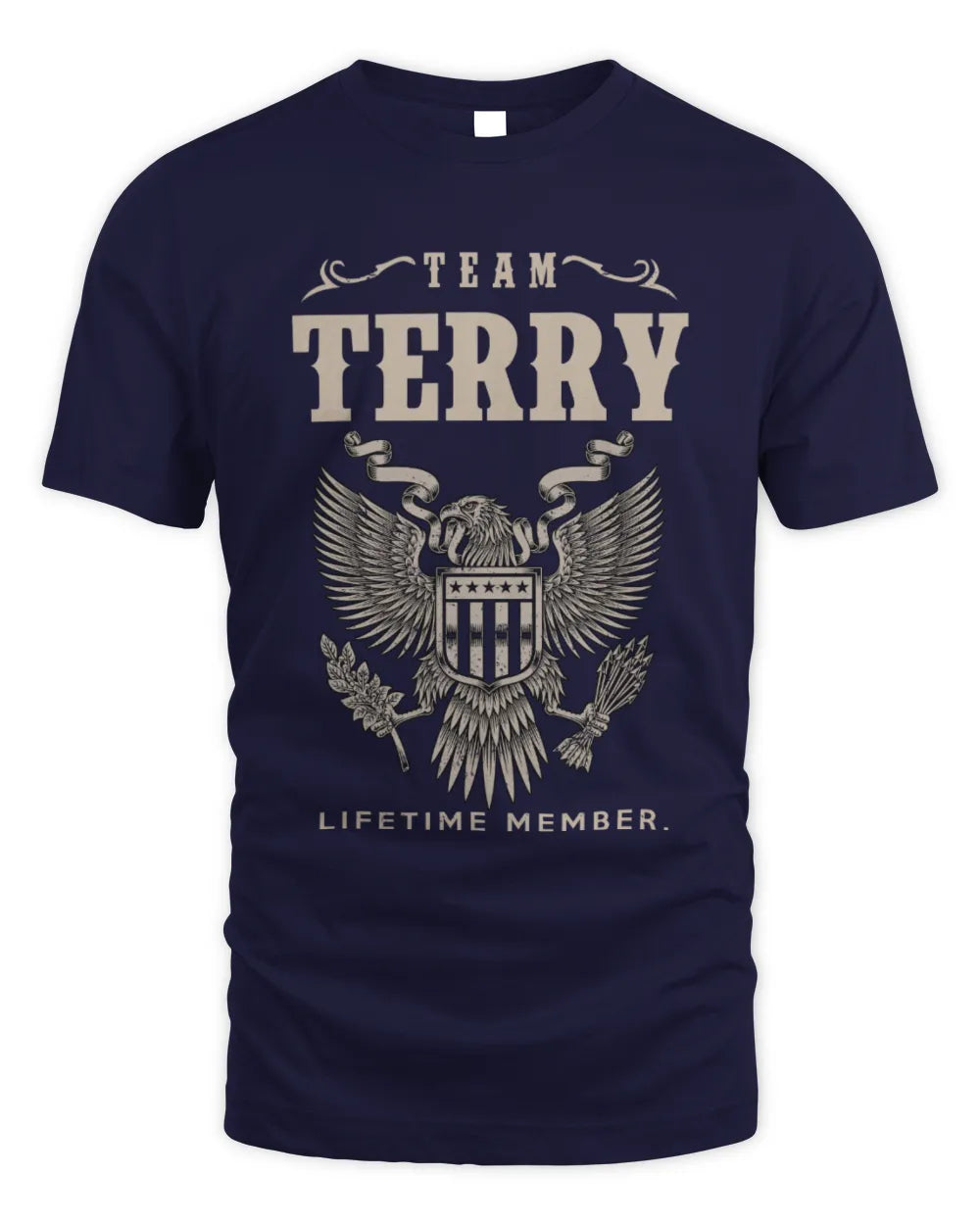 TERRY TP06-K82 – Personalized Classic Style Apparel “Team NAME Lifetime Member” - Unisex Standard T-Shirt - Navy