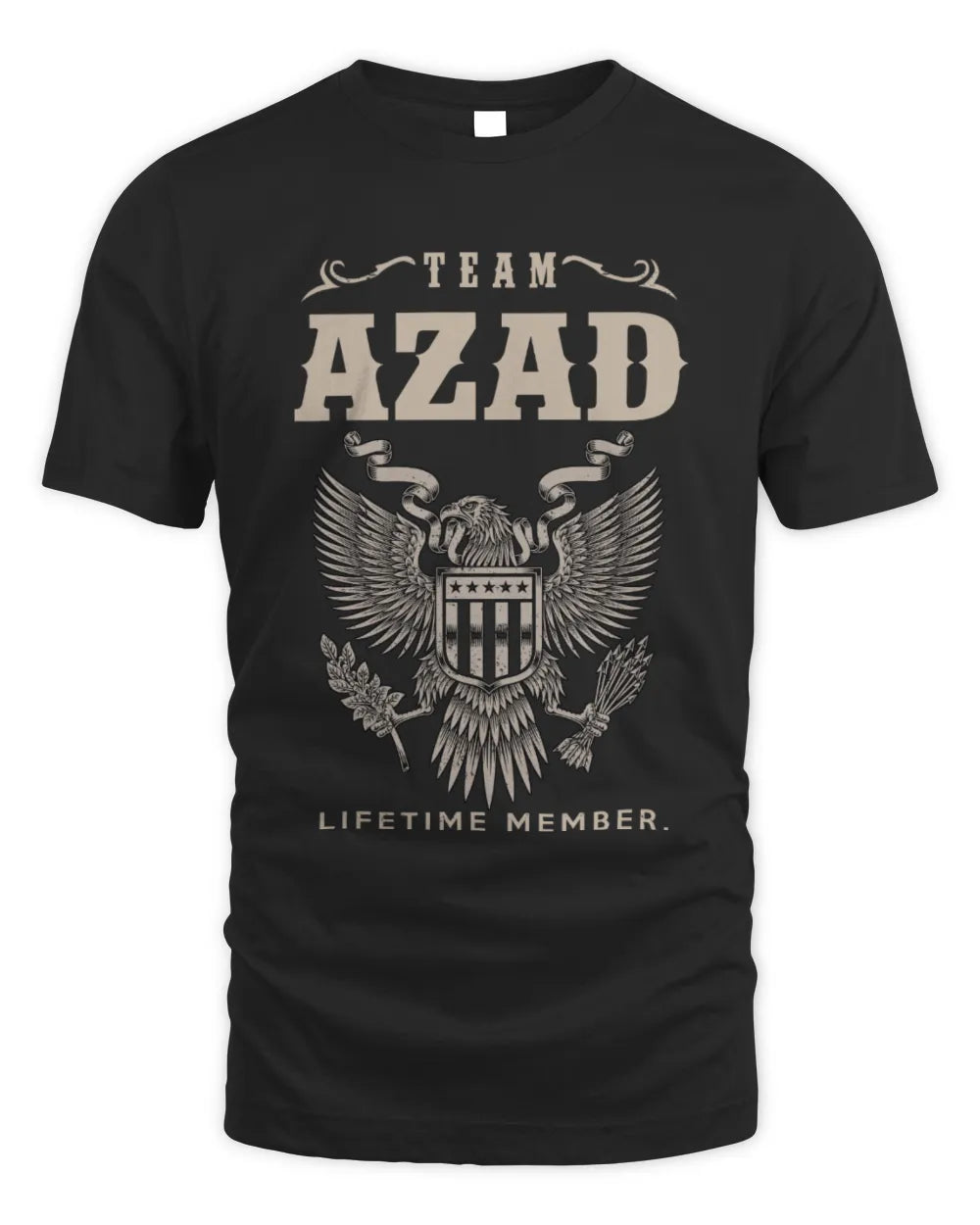 AZAD TP06-K82 – Personalized Classic Style Apparel “Team NAME Lifetime Member” - Unisex Standard T-Shirt - Black