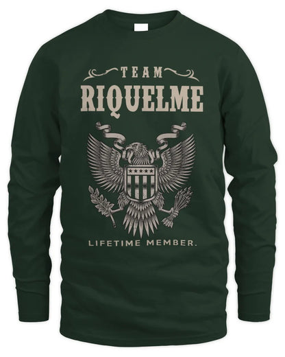 RIQUELME TP06-K82 – Personalized Classic Style Apparel “Team NAME Lifetime Member” - Men's Long Sleeved T-Shirt - Forest Green
