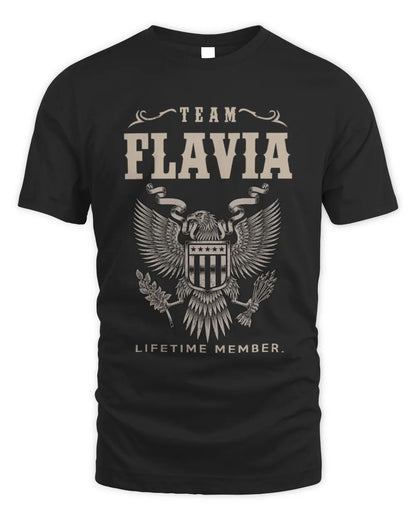 FLAVIA TP06-K82 – Personalized Classic Style Apparel “Team NAME Lifetime Member” - Unisex Standard T-Shirt - Black