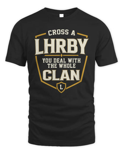 LHRBY NT1-K008 Cross A/An NAME, You Deal With the Whole Clan | Personalized Vintage T-Shirt - Unisex Standard T-Shirt - Black